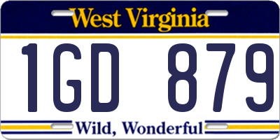 WV license plate 1GD879