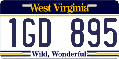 WV license plate 1GD895