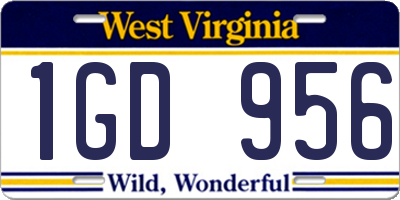 WV license plate 1GD956