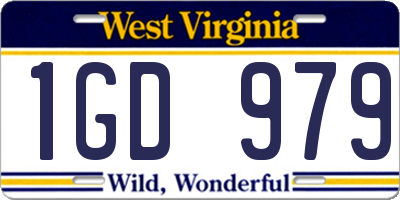 WV license plate 1GD979