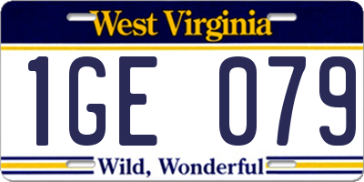 WV license plate 1GE079