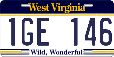 WV license plate 1GE146