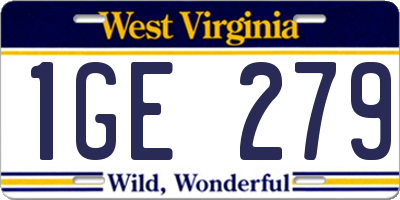 WV license plate 1GE279