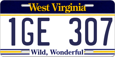 WV license plate 1GE307