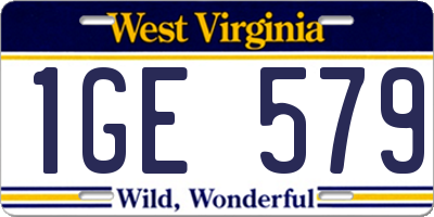WV license plate 1GE579