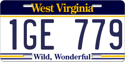 WV license plate 1GE779