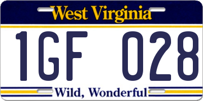WV license plate 1GF028