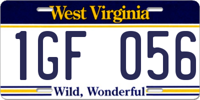 WV license plate 1GF056