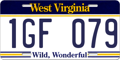 WV license plate 1GF079