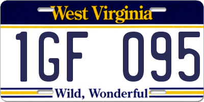 WV license plate 1GF095