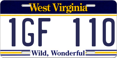 WV license plate 1GF110