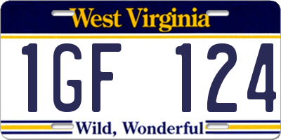 WV license plate 1GF124
