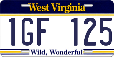 WV license plate 1GF125