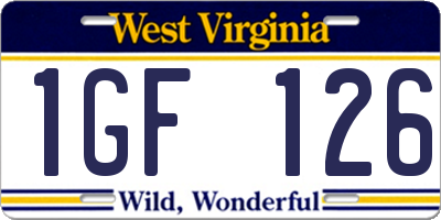 WV license plate 1GF126