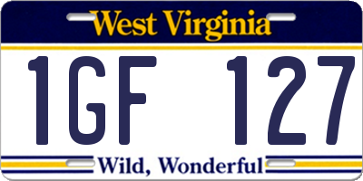WV license plate 1GF127