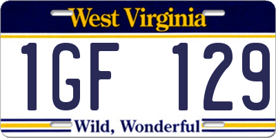 WV license plate 1GF129