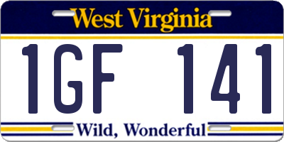 WV license plate 1GF141
