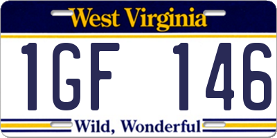 WV license plate 1GF146