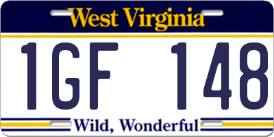 WV license plate 1GF148