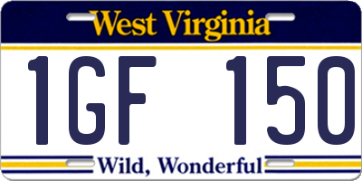WV license plate 1GF150
