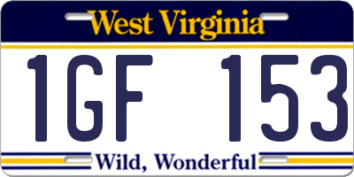 WV license plate 1GF153