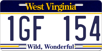 WV license plate 1GF154