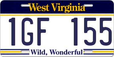 WV license plate 1GF155