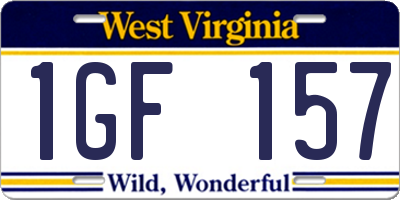 WV license plate 1GF157