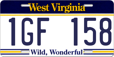 WV license plate 1GF158
