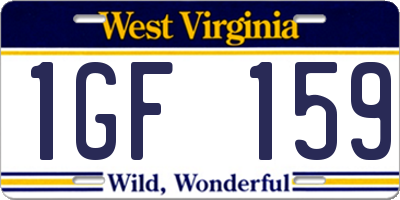 WV license plate 1GF159