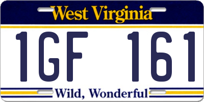 WV license plate 1GF161