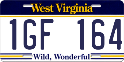 WV license plate 1GF164
