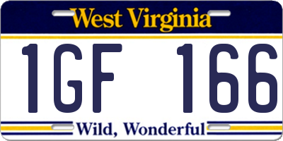 WV license plate 1GF166