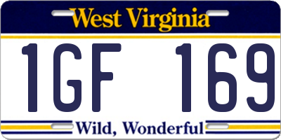WV license plate 1GF169