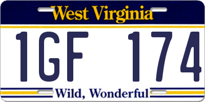 WV license plate 1GF174