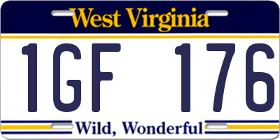 WV license plate 1GF176