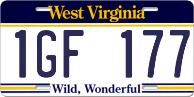 WV license plate 1GF177