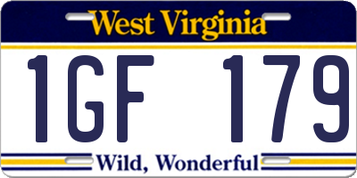 WV license plate 1GF179