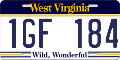 WV license plate 1GF184