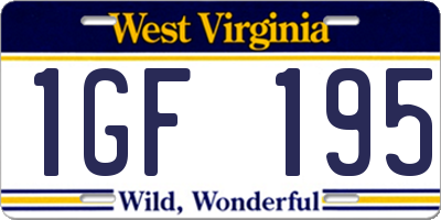 WV license plate 1GF195