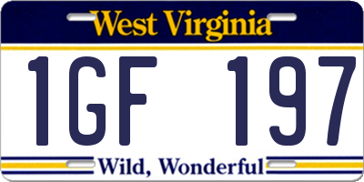WV license plate 1GF197