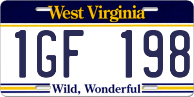 WV license plate 1GF198