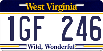 WV license plate 1GF246
