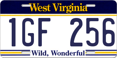 WV license plate 1GF256