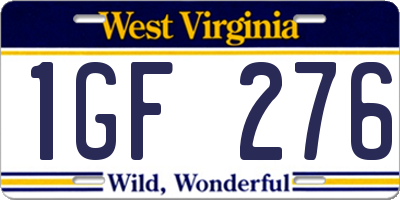 WV license plate 1GF276