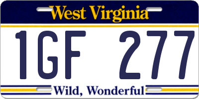 WV license plate 1GF277