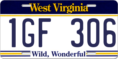 WV license plate 1GF306