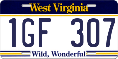WV license plate 1GF307