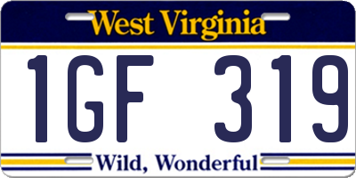 WV license plate 1GF319