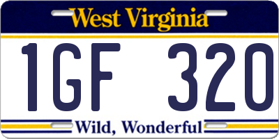 WV license plate 1GF320
